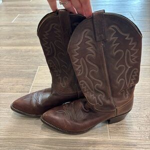 Dan Post Brown Leather El Paso Western Heeled Cowboy Boots Men’s Size 8.5 D